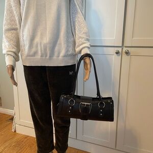 Black Handbag with Buckle Detail